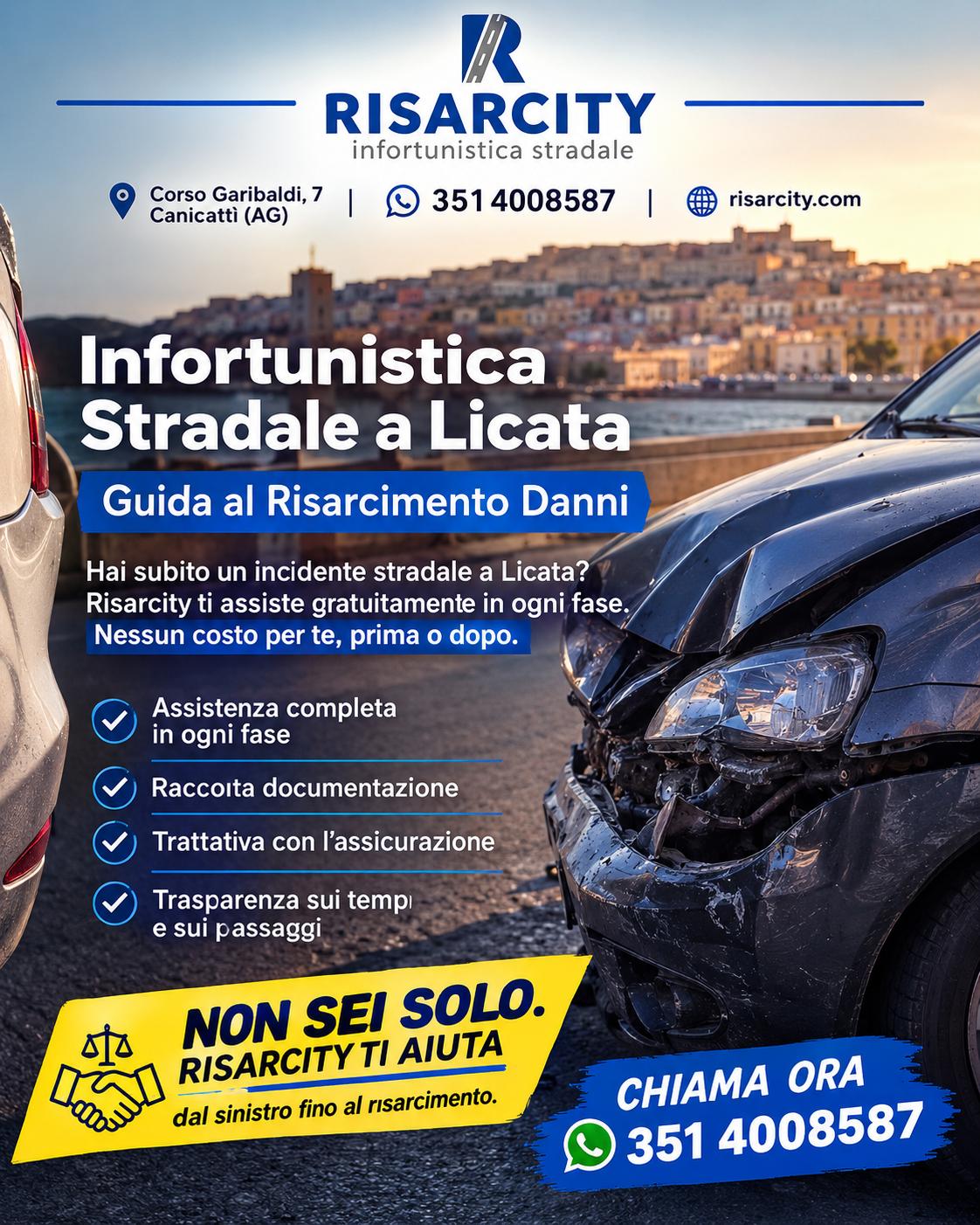 Scopri di più sull'articolo Infortunistica Stradale a Licata: Guida al Risarcimento Danni